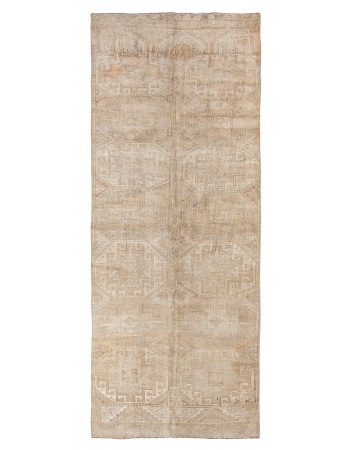 Turkish Washed Out Vintage Wool Rug - 4`2" x 10`8"