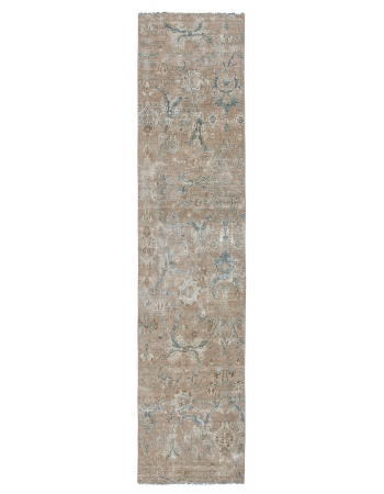Vintage Decorative Tabriz Runner Rug - 2`2" x 9`5"