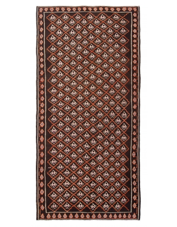 Vintage Unique Turkish Kars Kilim Rug - 5`3" x 10`4"