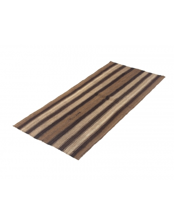 Vintage Brown Turkish Kilim Rug - 2`9