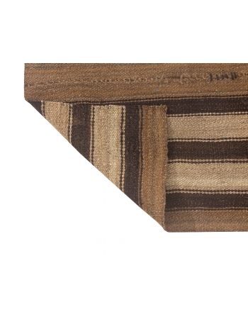 Vintage Brown Turkish Kilim Rug - 2`9