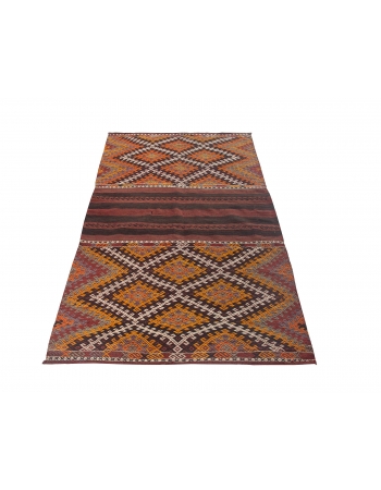 Embroidered Small Vintage Kilim Rug - 3`5