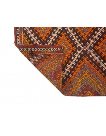 Embroidered Small Vintage Kilim Rug - 3`5