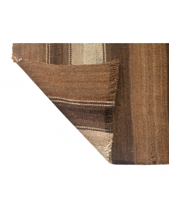 Large Vintage Brown Turkish Kars Kilim - 9`2