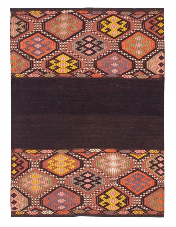 Decorative Vintage Small Kilim Rug - 3`9" x 4`10"