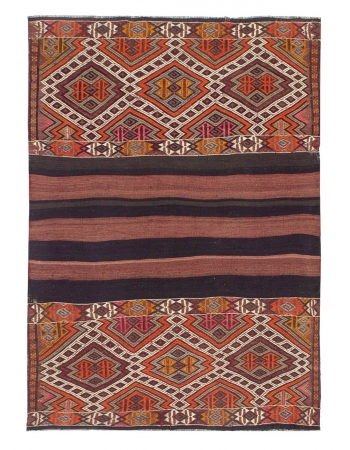 Vintage Decorative Small Kilim Rug - 3`6" x 4`9"