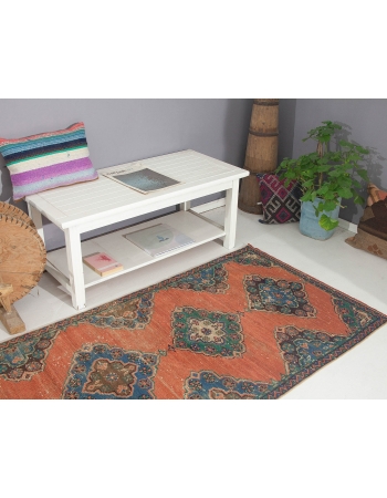 Vintage Turkish Decorative Runner Rug - 3`3