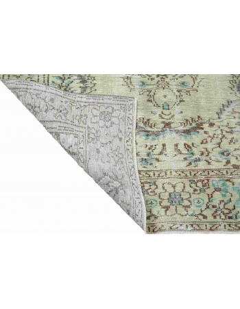 Vintage Green Turkish Oushak Rug - 5`7