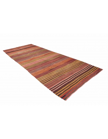 Striped Vintage Turkish Kilim Rug - 5`3