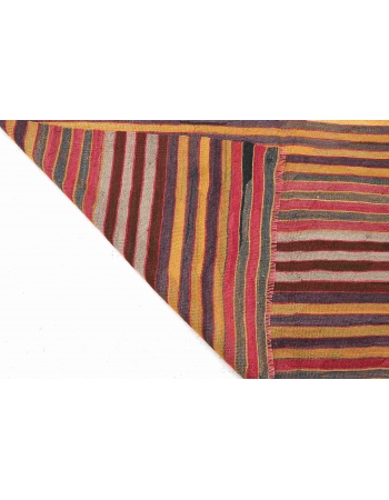 Striped Vintage Turkish Kilim Rug - 5`3