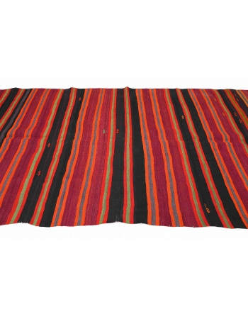 Vintage Striped Turkish Kilim Rug - 5`5