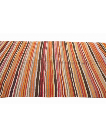 Decorative Striped Turkish Kilim Rug - 6`0