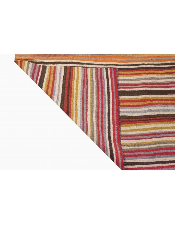 Decorative Striped Turkish Kilim Rug - 6`0