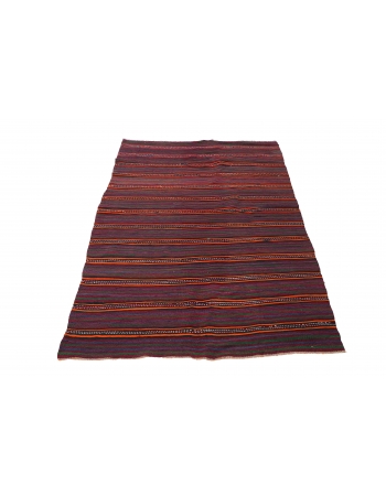 Vintage Striped Decorative Kilim Rug - 4`6