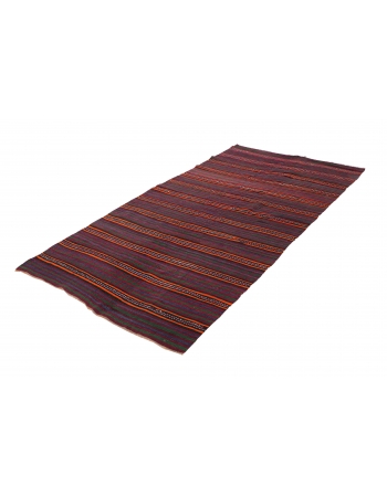 Vintage Striped Decorative Kilim Rug - 4`6