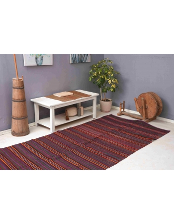 Vintage Striped Decorative Kilim Rug - 4`6