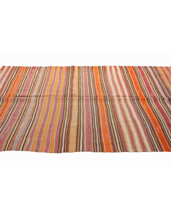 Vintage Turkish Striped Kilim Rug - 5`1