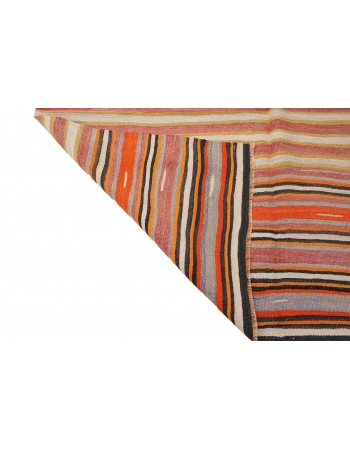 Vintage Turkish Striped Kilim Rug - 5`1
