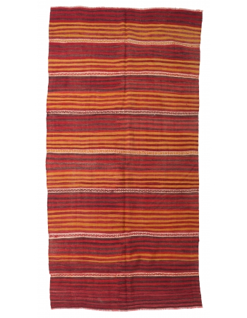 Vintage Decorative Turkish Kilim Rug - 5`2″ x 10`1″