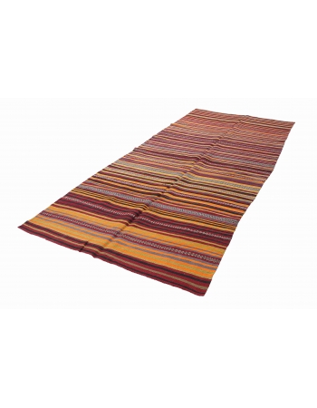 Vintage Turkish Striped Kilim Rug - 4`8