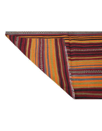 Vintage Turkish Striped Kilim Rug - 4`8