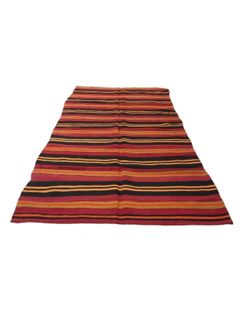 Vintage Decorative Striped Kilim Rug - 4`11