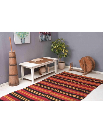 Vintage Decorative Striped Kilim Rug - 4`11