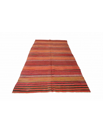 Vintage Striped Kilim Rug - 5`0