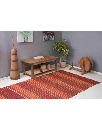 Vintage Striped Kilim Rug - 5`0