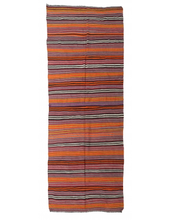 Vintage Striped Turkish Kilim Rug - 5`4″ x 13`7″