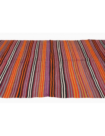 Vintage Striped Turkish Kilim Rug - 5`4