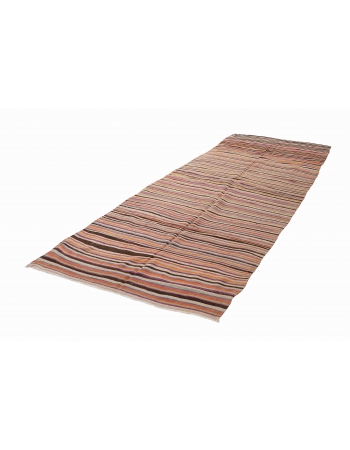 Faded Vintage Striped Kilim Rug - 5`1