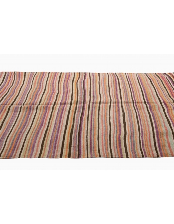 Faded Vintage Striped Kilim Rug - 5`1