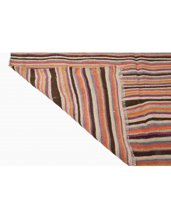 Faded Vintage Striped Kilim Rug - 5`1