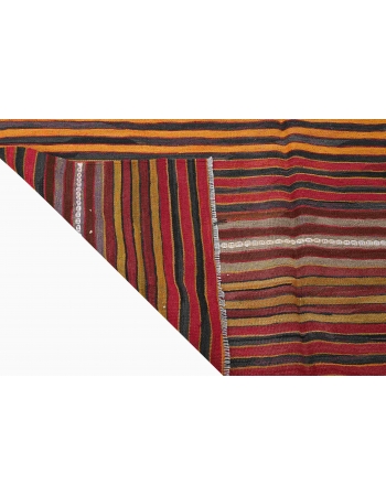 Striped Vintage Turkish Kilim Rug - 5`1
