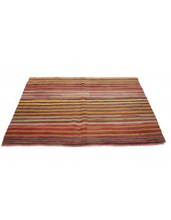 Vintage Small Striped Kilim Rug - 3`10