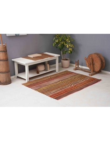 Vintage Small Striped Kilim Rug - 3`10