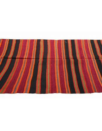 Striped Vintage Turkish Kilim Rug - 5`1
