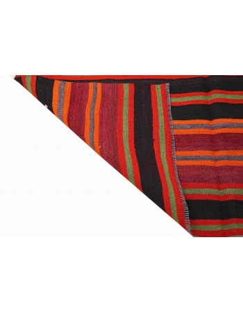 Striped Vintage Turkish Kilim Rug - 5`1