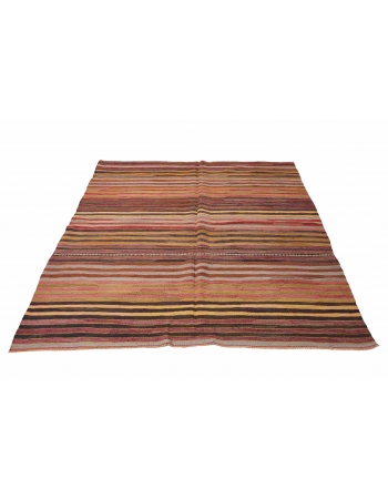 Striped Vintage Decorative Kilim Rug - 5`2