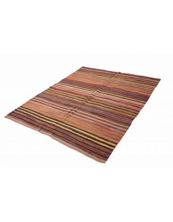 Striped Vintage Decorative Kilim Rug - 5`2