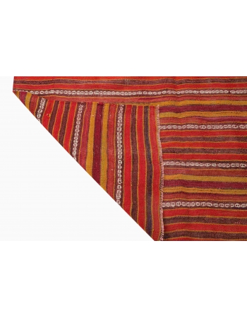 Turkish Vintage Striped Kilim Rug - 4`8