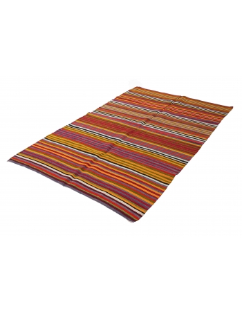 Colorful Vintage Striped Kilim Rug - 5`1