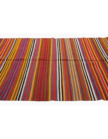 Colorful Vintage Striped Kilim Rug - 5`1