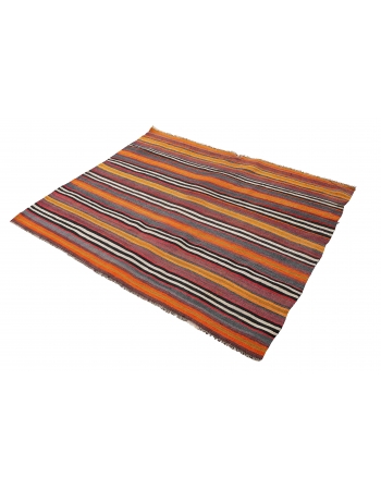 Turkish Striped Decorative Kilim Rug - 4`2