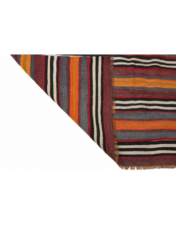 Vintage Turkish Striped Kelim Rug - 4`11