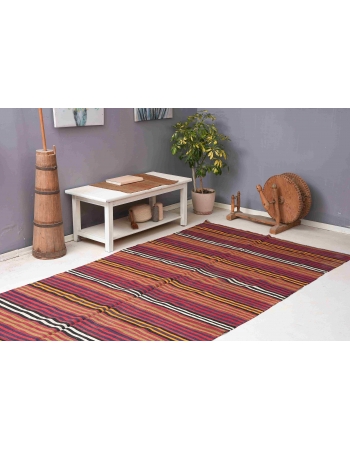 Striped Colorful Vintage Kilim Rug - 5`3