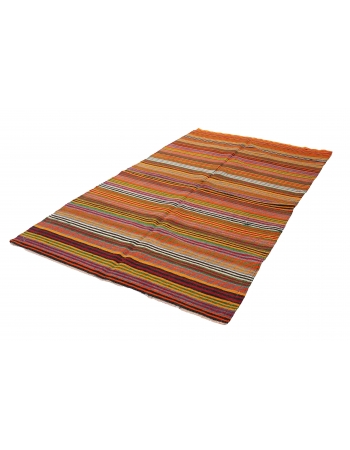 Colorful Vintage Striped Kilim Rug - 5`0