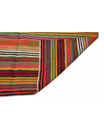 Colorful Vintage Striped Kilim Rug - 5`0