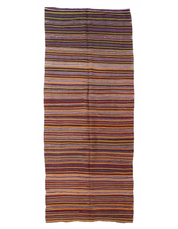 Decorative Vintage Striped Kilim Rug - 4`11″ x 12`2″